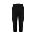 thumbnail image 2 of IDALL Capri Pants for Women Capri Leggings for Women Plus Size Loose Anti Exposure Absorption Sweat Permeability Light Running Fitness Yoga Pants Petite Pants for Women Summer Pants Black L, 2 of 4