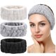 thumbnail image 1 of Bandas elásticas para el lavado de cara, para maquillaje, yoga, deportes, ducha, spa, para niñas y mujeres (negro, blanco, gris claro), 1 of 4