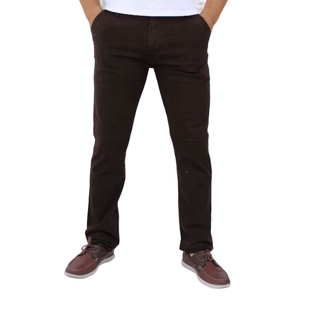 Pantalón de gabardina stretch John Silver Corte recto color chocolate