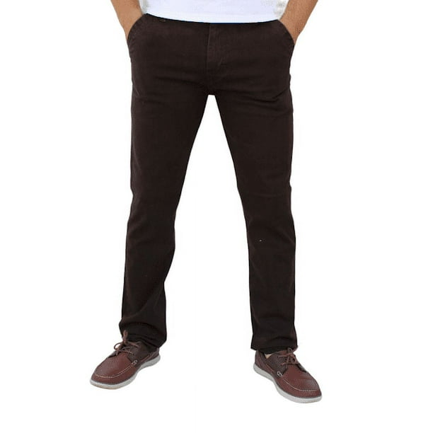 Pantalón de gabardina stretch John Silver Corte recto color chocolate
