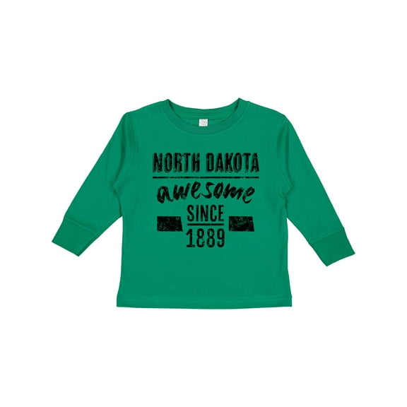 Inktastic North Dakota Awesome Since 1889 Boys or Girls Long Sleeve Toddler T-Shirt