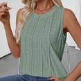 thumbnail image 6 of FAIWAD Womens Tank Tops Solid Color Eyelet Summer Casual Loose Shirts Sleeveless Pleated Blouses, 6 of 9