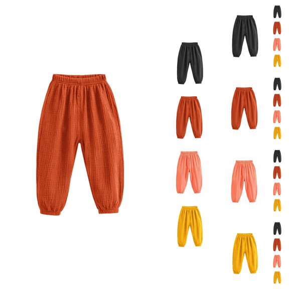 Boys Fashion Boys Pants Linen Harem Style with Elastic Waist Long Trousers for Toddler Boys Casual Outdoor Play and Everyday Wear