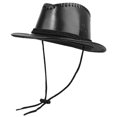thumbnail image 5 of Jiibva Western Cowboy Hat Leather Vintage Sun Cap Large Curved Wide Brim With Windproof Goggles for Men and Women, 5 of 7