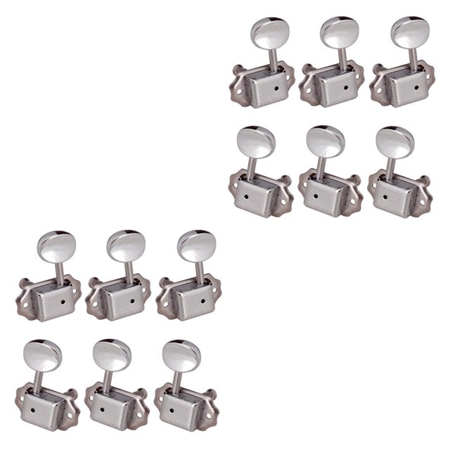 Yuarrent Clavijas de afinación de guitarra electrónica, 6 cuerdas, estilo Retro, afinadores de cabeza de máquina, perilla, instrumento de Type1 NO1