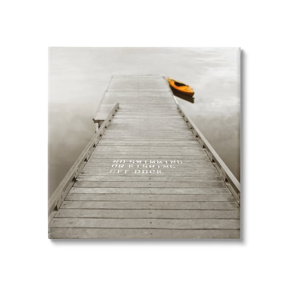 Stupell Summer Lake Dock Kayaking Landscape Photography Gallery Wrapped Canvas Print Wall Art