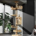 thumbnail image 2 of Cat Tree Floor to Ceiling Cat Tower Adjustable Kitten Multi-Level Condo With Scratching Post Pad Hammock Pet Cat Activity Center ShopWise Round, 2 of 11