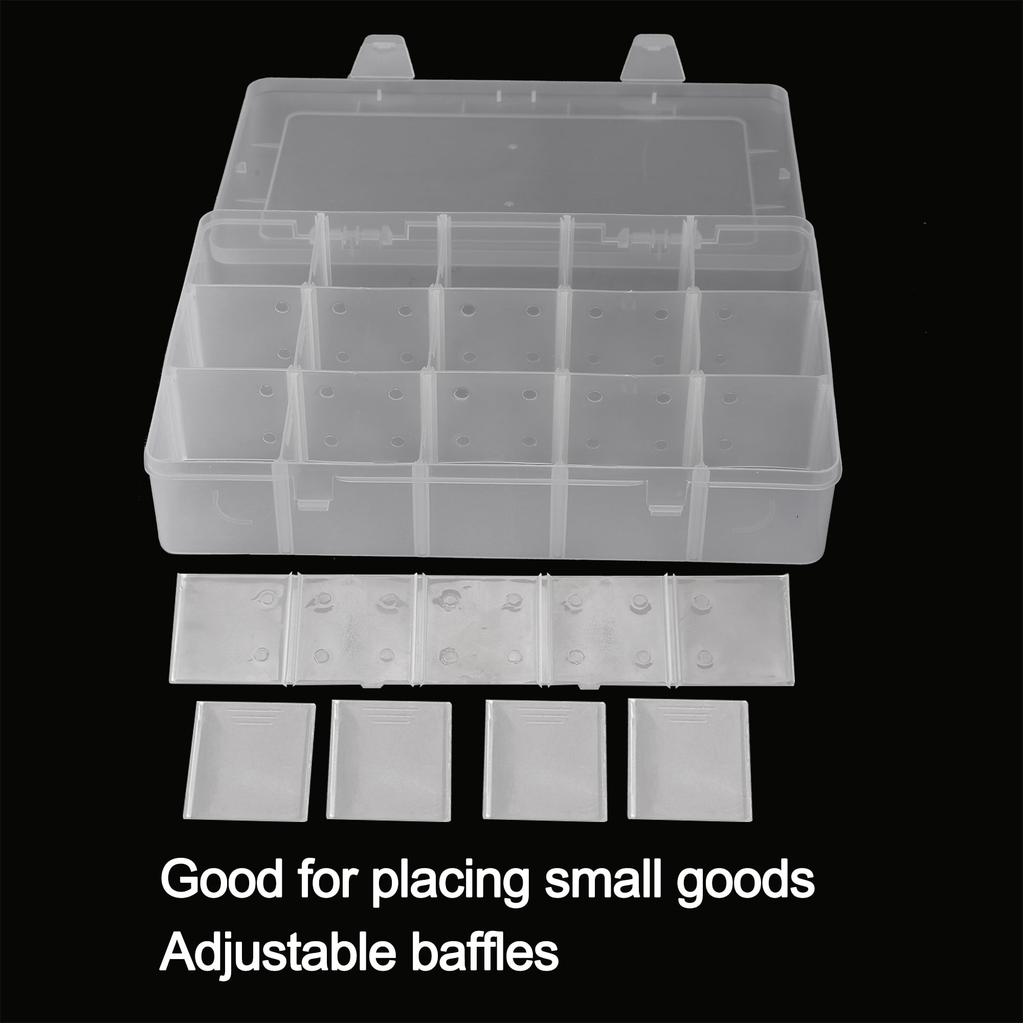 Plastic Grid Storage Box 15 Grids Clear Storage Transparent Container Compartment Box with