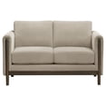 thumbnail image 3 of Islington Fabric Upholstered Panel Arm Loveseat Taupe, 3 of 8
