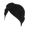 thumbnail image 1 of Minnieouse Hijab musulmán de estilo Simple con nudo de turbante, gorro cruzado con cubierta étnica, diadema de Color sólido, accesorios para Sombreros Negro, 1 of 6