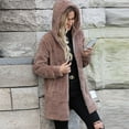 thumbnail image 6 of Riecok Fleece Jacket Women Long Sleeve Hooded Jackets Zip Up Coats with Pockets Solid Color Cozy Everyday Clothes, 6 of 8