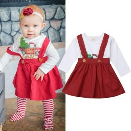 My 1st Christmas Baby Girls Tops T-shirt+Tutu Skirts Dress Outfit Clothes Set