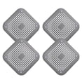 thumbnail image 1 of Uxcell 4packs Shower Drain Hair Catcher Square Drain Strainer for Bathtub, Grey, 1 of 5