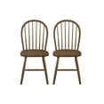 thumbnail image 2 of Christopher Knight Home Rustic Dining Chairs with Slatted Backs, Solid Wood Frame, Walnut, Set of 2, 2 of 8