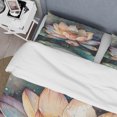 thumbnail image 4 of Designart "Lotus Floral Dreams Orange I" Floral Lotus Bedding Covert Set - Lotus Orange Floral Bed Set With 2 Shams, 4 of 6