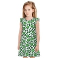 thumbnail image 1 of Balery Leopard print St. Patrick's Day Camisón de princesa para niñas, pijama de algodón con mangas abullonadas, suave y bonito.-Medium, 1 of 6