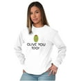 thumbnail image 5 of Olive You Love Pun Matching Couples Plus Size Long Sleeve Graphic Tee Shirt Brisco Brands 2X, 5 of 6