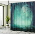 thumbnail image 5 of Ambesonne Teal Shower Curtain, Spooky Forest Halloween, 69"Wx84"L, Teal, 5 of 5