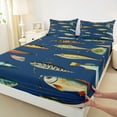 thumbnail image 3 of Manfei Cartoon Pike Fish Queen Sheet Sets for Child, Hunting and Fishing Flat Sheet, Fishhook Queen Fitted Sheet, Lightweight Room Decor, 4pcs, 3 of 7