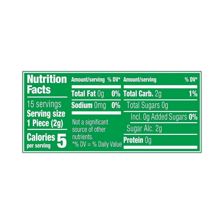 White Sugar-Free Gum, Spearmint, 15 Pieces/Pack, 9 Packs/Carton, Ships in 1-3 Business Days White Sugar-Free Gum, Spearmint, 15 Pieces/Pack, 9 Packs/Carton, Ships in 1-3 Business Days