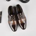 thumbnail image 2 of Men's Dress Shoes Gradient Stripes Modern Formal Business Oxford Shoes Casual Tuxedo Leather Lace Up for Men, 2 of 6