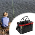 thumbnail image 1 of Cubo de pescado plegable Cubo de pescado portátil plegable de gran capacidad con cremallera Cubo de pesca para picnic Camping Senderismo Pesca Negro medio, 1 of 8