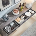 thumbnail image 4 of PurelyGoods 66" Large Buffet Sideboard Cabinet with 4 Doors and 3 Drawers, Buffet Table Coffee Bar Wine Bar Storage Cabinet for Dining Room, Living Room, Weatherworn Grey, 4 of 12