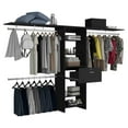 thumbnail image 7 of Plego 70"W - 118"W Drawers Closet System with One Drawer,Three Hanging Rods, Five Shelves -Black, 7 of 7