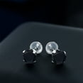 thumbnail image 3 of Gem Stone King 1.60 Ct Round 6mm Black Onyx 10K White Gold Stud Earrings for Women Men, 3 of 3