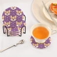thumbnail image 5 of Haosy Set of 6 Drink Woven Coaster with Holder Heat Resistant Non-Slip Bar Coasters 4 Inches Corgi Dog Faces, 5 of 7