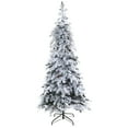 thumbnail image 3 of Nearly Natural 7' Flocked Spruce Artificial Christmas Tree Prelit with LED Lights, White, 3 of 9