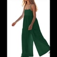 thumbnail image 2 of de Verano para Mujer, de una Pieza, con Tirantes Finos y Pierna , con Bolsillos Verde L, 2 of 7