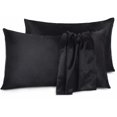 thumbnail image 1 of Funda de Almohada de Seda de Morera Doble Cara 76x51cm Negra, 1 of 5