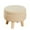 Off-White, variant on Tcbosik 13" Round Teddy Velvet Ottoman Footstool with Stable Wood Legs, Soft Upholstered Small Stool for Living Room Bedroom, Multi-Functional Storage Seat & Footrest, Easy Assembly, Brilliant Yellow