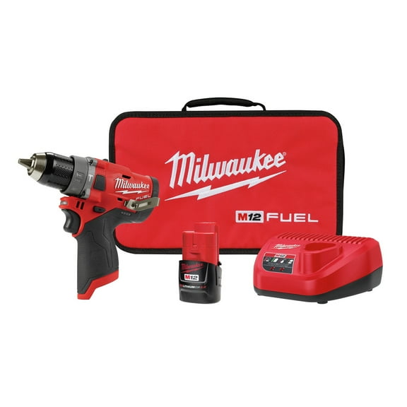 Milwaukee 2504-21 M12 FUEL CP Brushless Lithium-Ion 1/2 in. Cordless Hammer Drill Driver Kit (2 Ah)