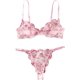 thumbnail image 1 of Conjunto de lencería sexy de 2 piezas con apliques de malla tanga y brasier y tangas para mujer rosado, (Pink Mesh) G rosado, (Pink Mesh) G Xishao ropa, 1 of 2