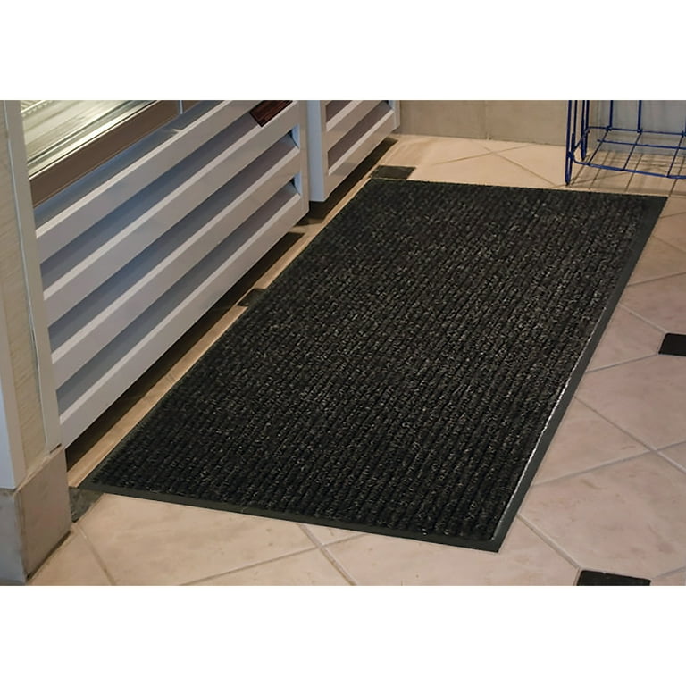 Genuine Joe Ribbed Indoor Wiper Mat - Warehouse, Indoor - 72