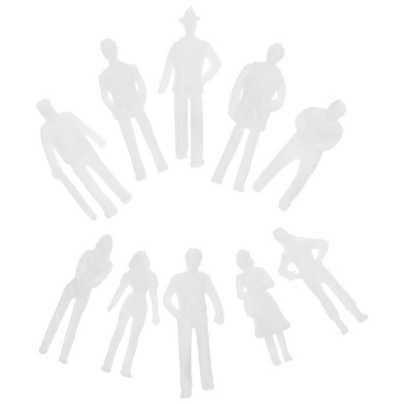 Supvox Plastic Uncolored People Scale Model for Creative Projects 50Pcs