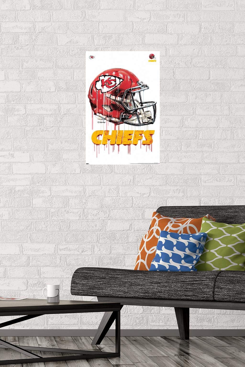 NFL Kansas City Chiefs - Neon Helmet 23 Wall Poster, 22.375" x 34" Framed