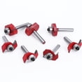 thumbnail image 2 of 8-Piece Export-Grade Woodworking Router Bit Set: T-Shaped Roller Ball Slotting & Edge Trimming Tools with 1/4 Inch Shank, 5/8 Inch Red Cutter - Universal Compatibility for Most Woodworking Machines,, 2 of 6