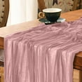 thumbnail image 3 of Boho Gauze Green Table Runner 35x70 Inch - Soft Sturdy Fabric, Easy to Clean, Unique Pattern for Wedding Kitchen Dining Holiday Party Home Indoor Decor,N, 3 of 6