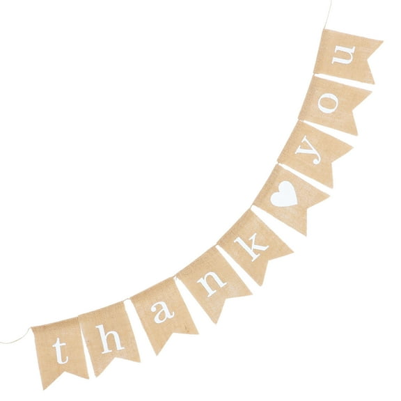 IBASETOY Rustic Burlap Bunting Banner Wedding Party Photo Booth Props 1Pcs