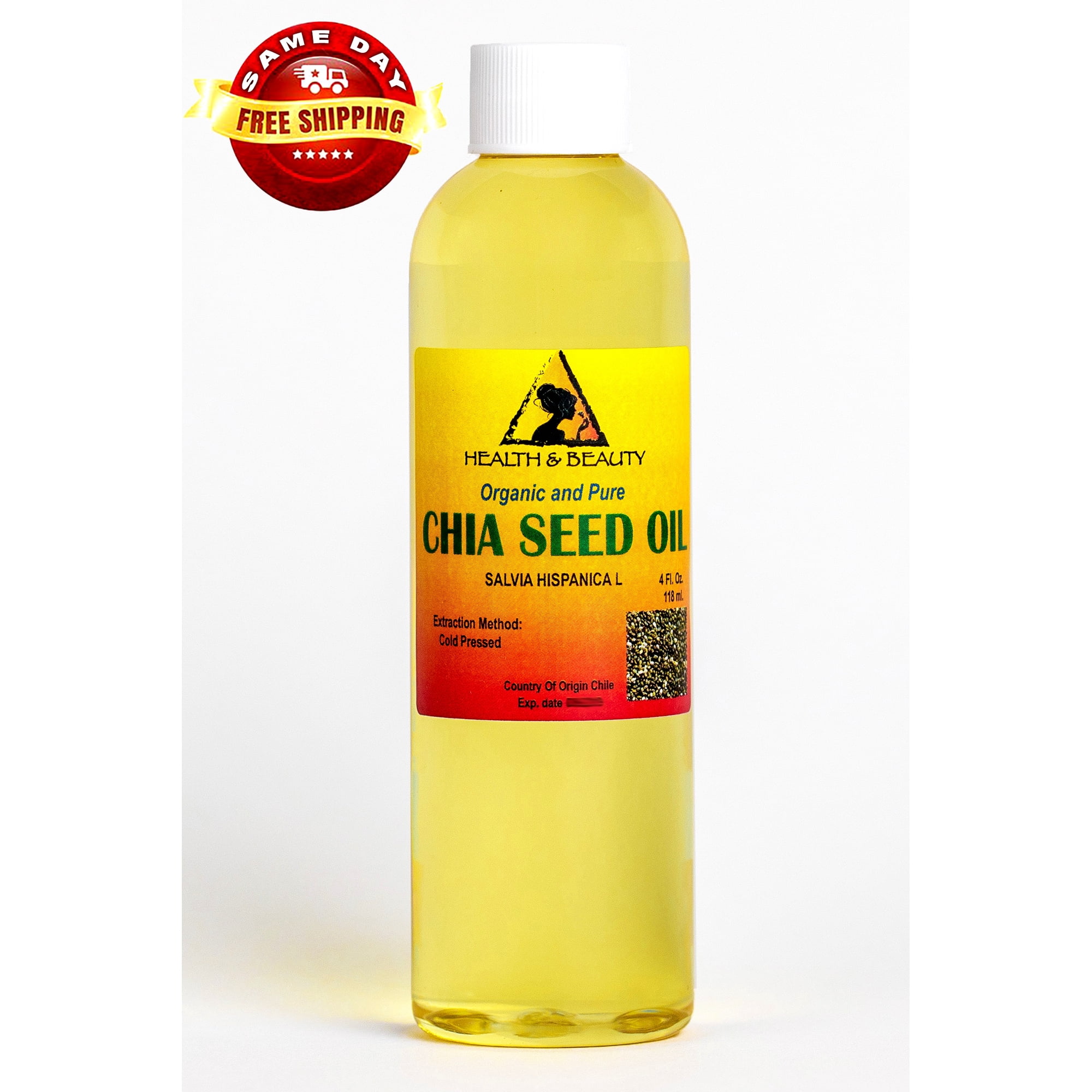 Chia Seed Oil Organic Unrefined Virgin Carrier Cold Pressed Natural Fresh 100% Pure 4 oz