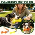 thumbnail image 2 of Bone Dog Chew Toy Pulling Rope Knot,Interactive Tug of War Toy for Active Pups,Chewing Teether, 2 of 8
