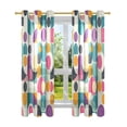 thumbnail image 7 of Yayeee Window Curtains Set of 2 for Living Room Light Filtering 63"x42", Green Geometric, 7 of 7