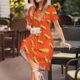 thumbnail image 3 of Easygdp tortilla tacos para Vestido Transpirable de Mujer, Vestido Suelto de Manga Corta con Pliegues y Bolsillos para el Verano, 3 of 6