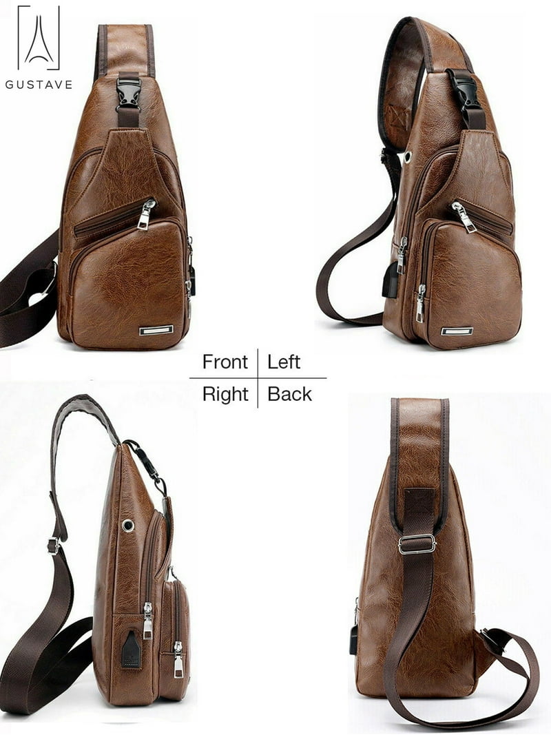 Sling Bags Crossbody Bags USB Charging Shoulder Bags For Men Anti-Theft Waterproof Short Trip Chest Bag