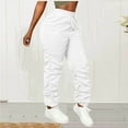 thumbnail image 2 of Erwazi Women Solid Joggers Pants Casual Elastic Waist Pleated Pant with Pocket, 2 of 7
