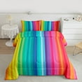 thumbnail image 2 of Feelyou Dreamy Rainbow Abstract Bedding Comforter Set, Dreamy Stripes Geometric Twin Comforter Sets, Teens Boys Girls Kids Reversible Bedding Set, Ultra Soft Home Decor, 2pcs, 2 of 8