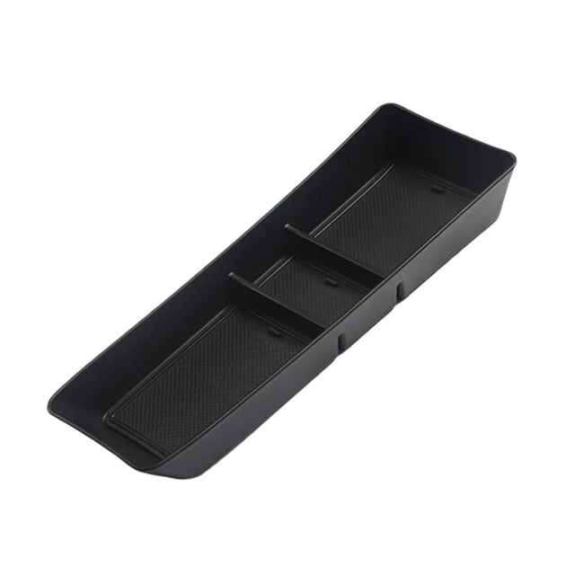 Organizador de consola central,Soporte para caja de almacenamiento organizador de consola central,Contenedor de caja de almacenamiento de reposabrazos central de coche 3 ranuras,Estuche de
